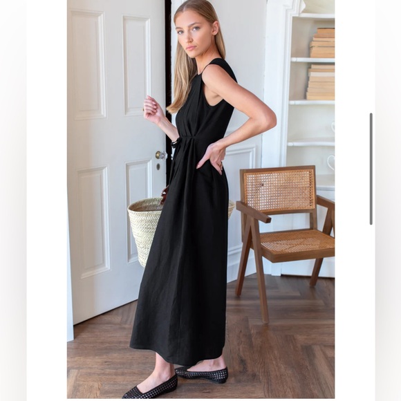 Emerson fry PLAIT MAXI DRESS - BLACK - Picture 2 of 6